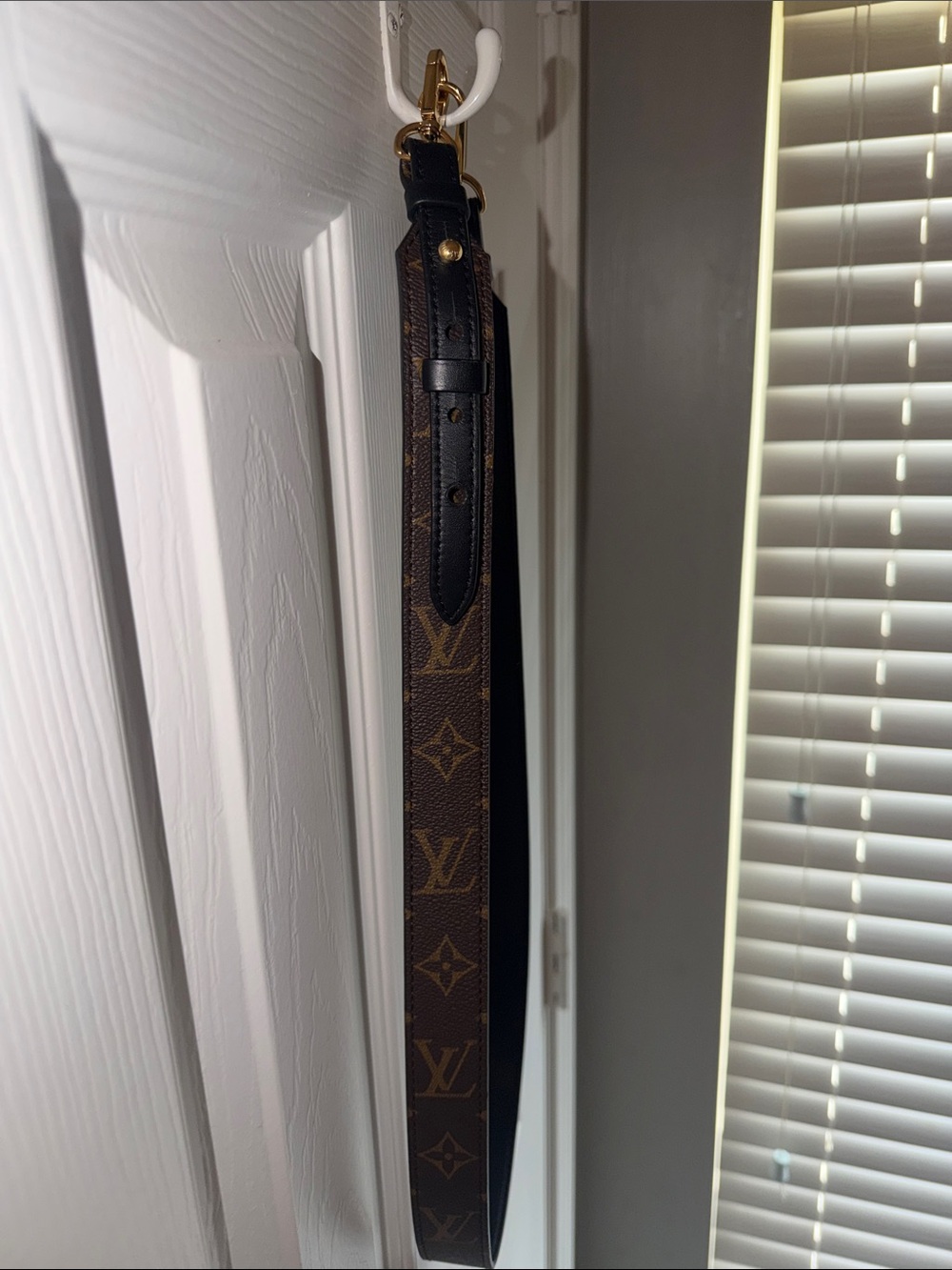 Louis Vuitton Monogram Brown Shoulder Strap with Gold Hardware